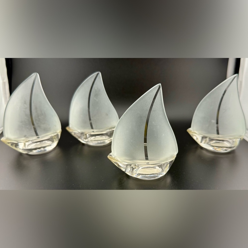 4 Kate Aspen Sail Boats Candle/Votive Holders Nautical Theme. 4” - Picture 3 of 12